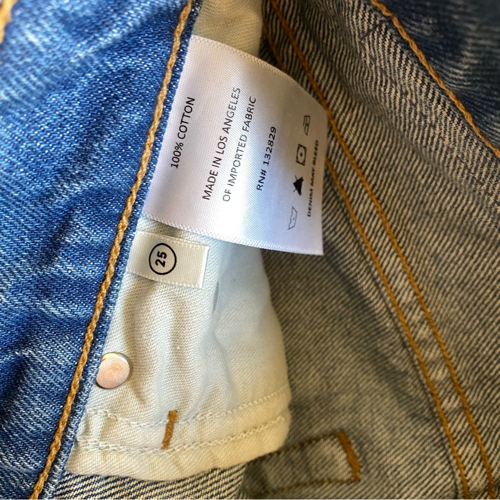 GRLFRND Sara jeans Super High Rise Slim Straight Rambla blue Revolve 25 new - Picture 9 of 15